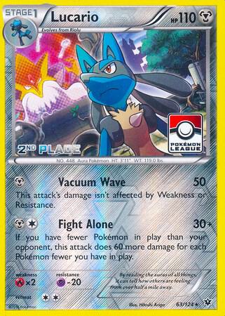 Lucario 63 124 Pokemon League 2nd Place 063/124 (League & Championship Cards)  - Reverse Holofoil | Good Games Adelaide SA