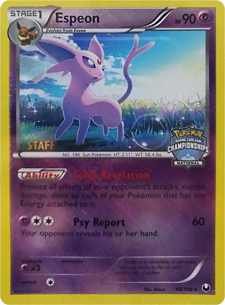Espeon 48 108 National Championships Staff 048/108 (League & Championship Cards)  - Reverse Holofoil | Good Games Adelaide SA