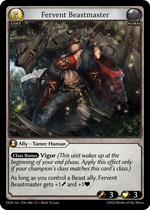 Fervent Beastmaster 086 (Dawn of Ashes 1st Edition)  | Good Games Adelaide SA