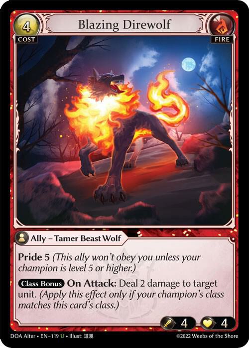 Blazing Direwolf 119 (Dawn of Ashes Alter Edition)  | Good Games Adelaide SA