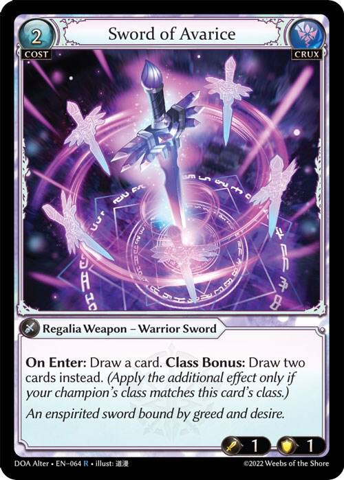 Sword of Avarice 064 (Dawn of Ashes Alter Edition)  - Foil | Good Games Adelaide SA