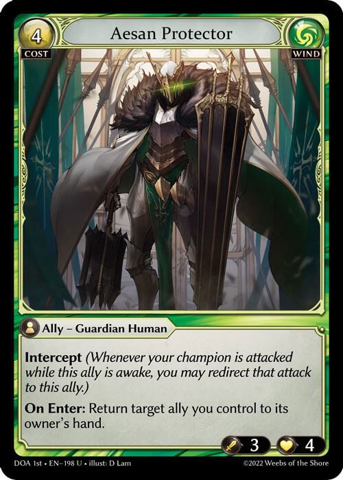 Aesan Protector 198 (Dawn of Ashes 1st Edition)  - Foil | Good Games Adelaide SA