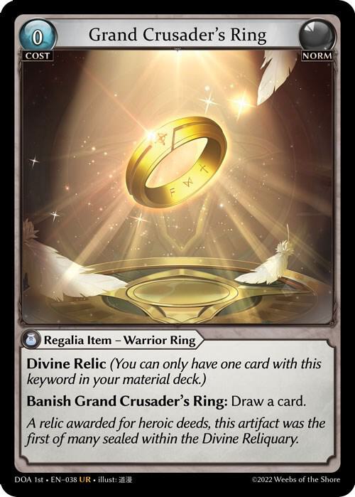 Grand Crusaders Ring 038 (Dawn of Ashes 1st Edition)  - Foil | Good Games Adelaide SA
