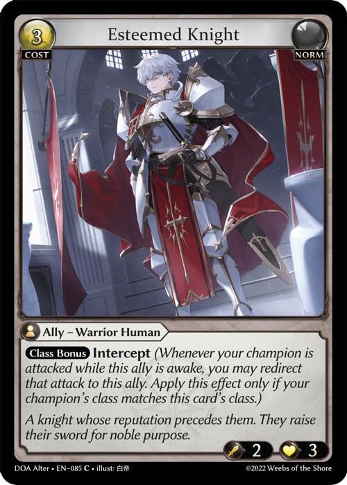Esteemed Knight 085 (Dawn of Ashes Alter Edition)  | Good Games Adelaide SA