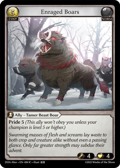 Enraged Boars 084 (Dawn of Ashes Alter Edition)  - Foil | Good Games Adelaide SA