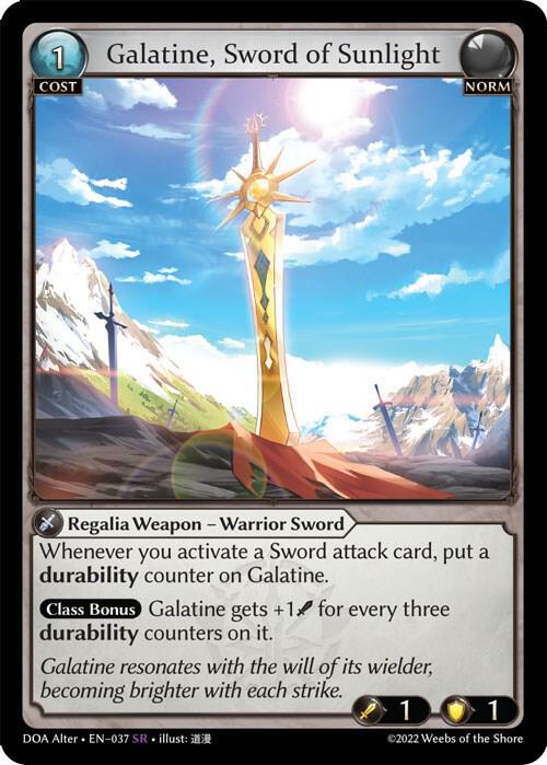 Galatine Sword of Sunlight 037 (Dawn of Ashes Alter Edition)  - Foil | Good Games Adelaide SA