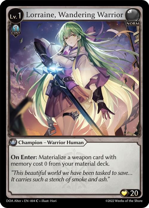 Lorraine Wandering Warrior 004 (Dawn of Ashes Alter Edition)  | Good Games Adelaide SA