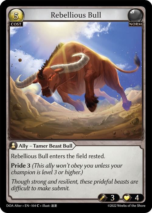 Rebellious Bull 104 (Dawn of Ashes Alter Edition)  - Foil | Good Games Adelaide SA