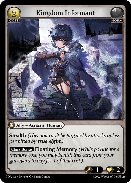 Kingdom Informant 096 (Dawn of Ashes 1st Edition)  - Foil | Good Games Adelaide SA