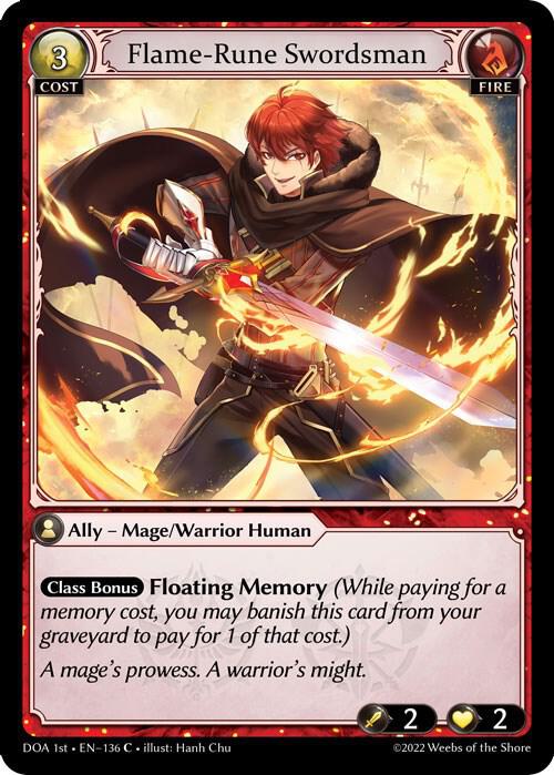 Flame Rune Swordsman 136 (Dawn of Ashes 1st Edition)  | Good Games Adelaide SA