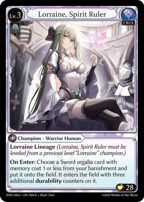 Lorraine Spirit Ruler 006 (Dawn of Ashes Alter Edition)  | Good Games Adelaide SA