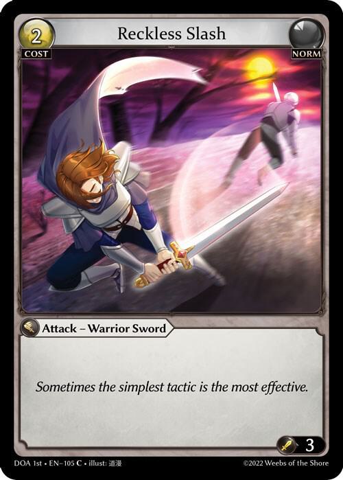 Reckless Slash 105 (Dawn of Ashes 1st Edition)  - Foil | Good Games Adelaide SA