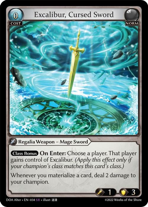 Excalibur Cursed Sword 034 (Dawn of Ashes Alter Edition)  | Good Games Adelaide SA