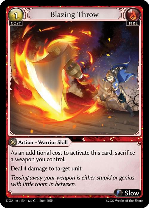Blazing Throw 120 (Dawn of Ashes 1st Edition)  | Good Games Adelaide SA