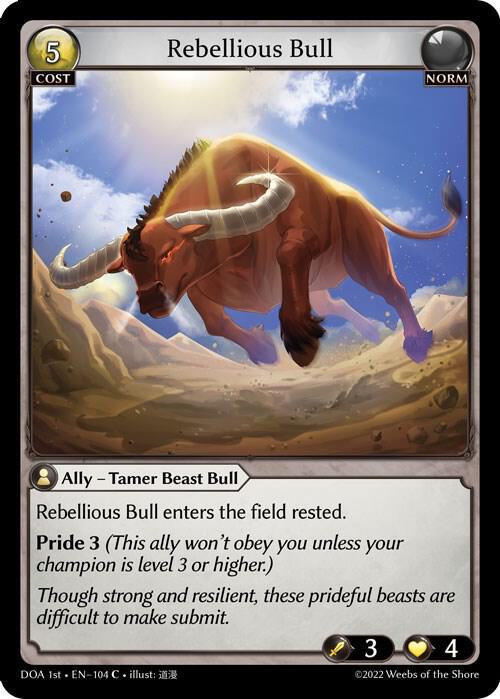 Rebellious Bull 104 (Dawn of Ashes 1st Edition)  - Foil | Good Games Adelaide SA
