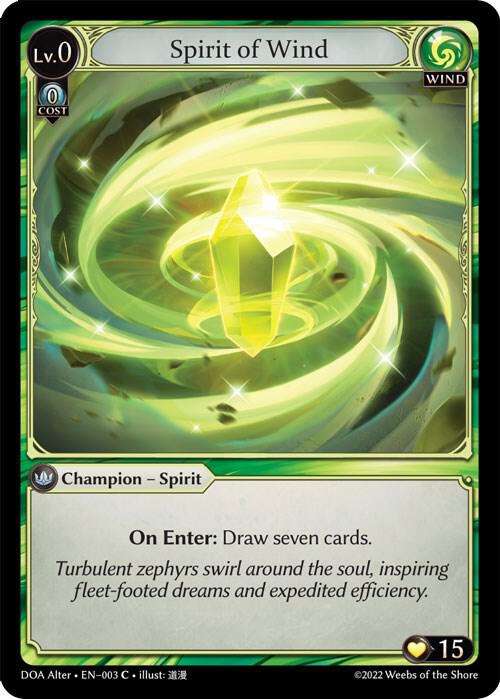 Spirit of Wind 003 (Dawn of Ashes Alter Edition)  | Good Games Adelaide SA