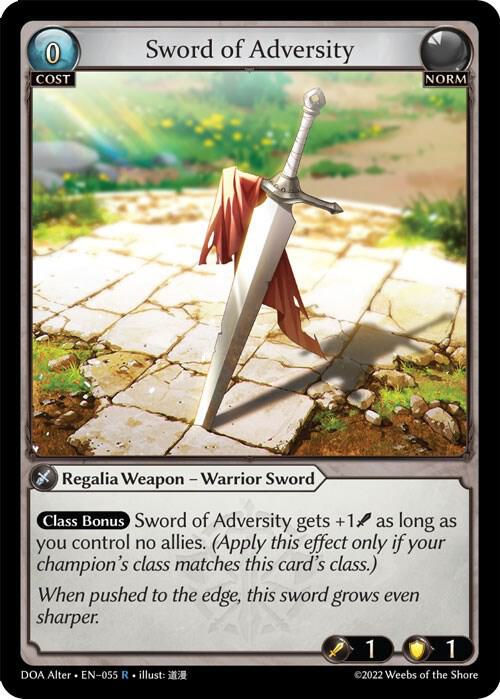 Sword of Adversity 055 (Dawn of Ashes Alter Edition)  | Good Games Adelaide SA