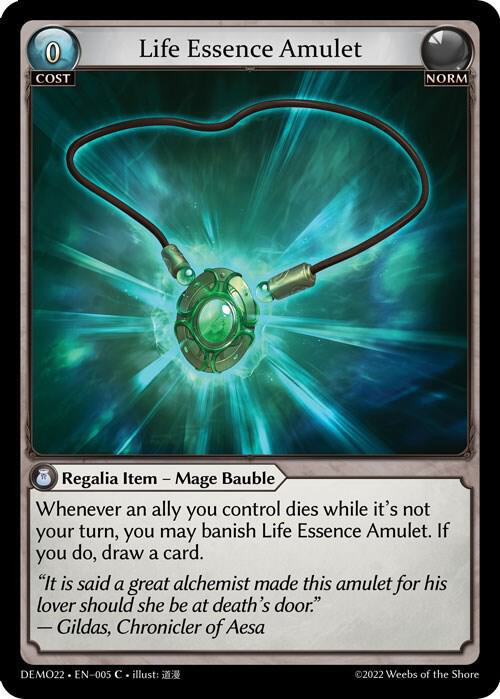 Life Essence Amulet 005 (2022 Demo Deck)  | Good Games Adelaide SA