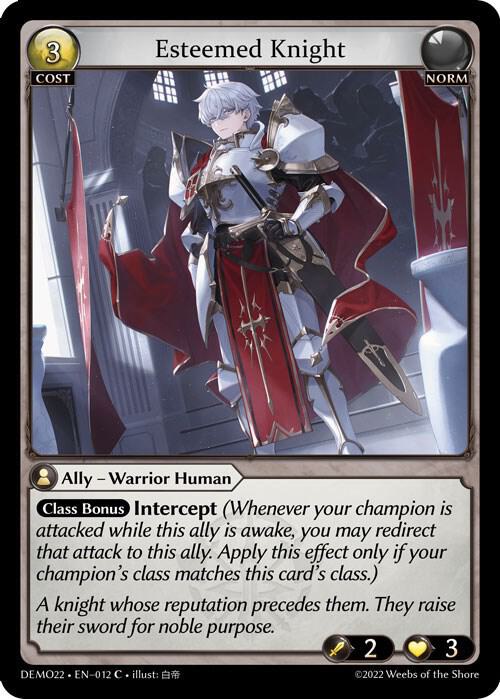 Esteemed Knight 012 (2022 Demo Deck)  | Good Games Adelaide SA