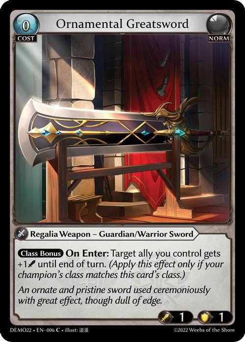 Ornamental Greatsword 006 (2022 Demo Deck)  | Good Games Adelaide SA