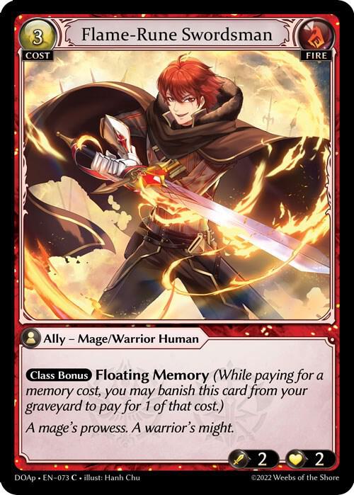 Flame Rune Swordsman 073 (Dawn of Ashes Prelude)  | Good Games Adelaide SA