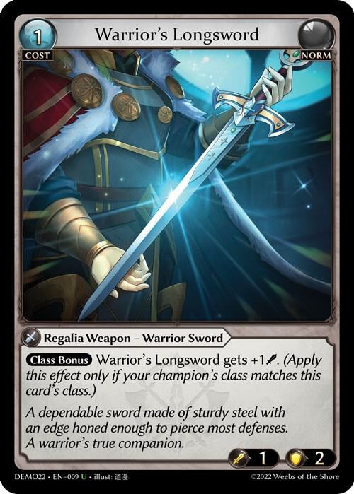 Warriors Longsword 009 (2022 Demo Deck)  | Good Games Adelaide SA