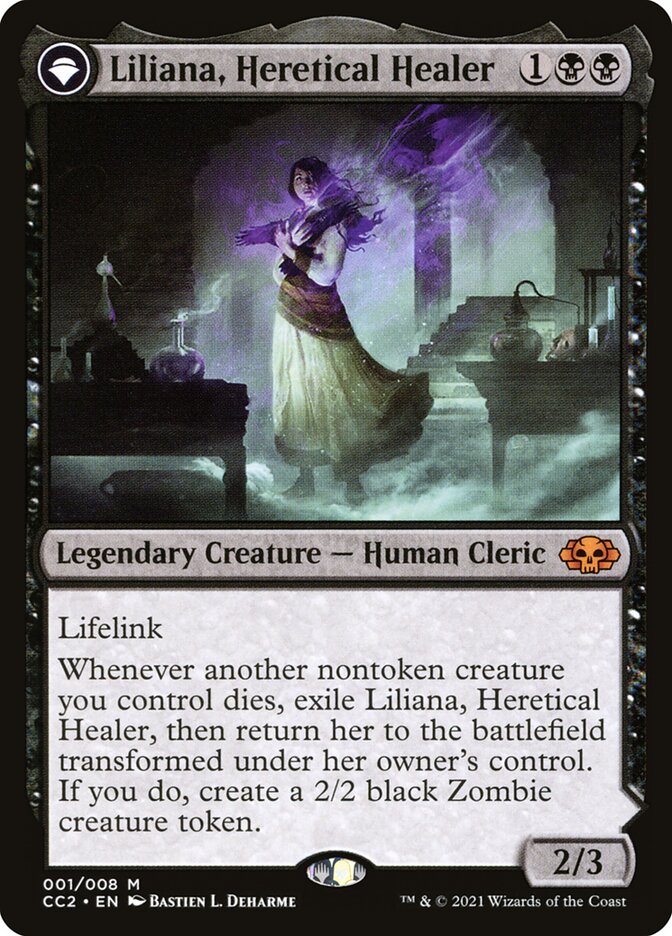 Liliana, Heretical Healer // Liliana, Defiant Necromancer 1 (Commander Collection: Black)  | Good Games Adelaide SA