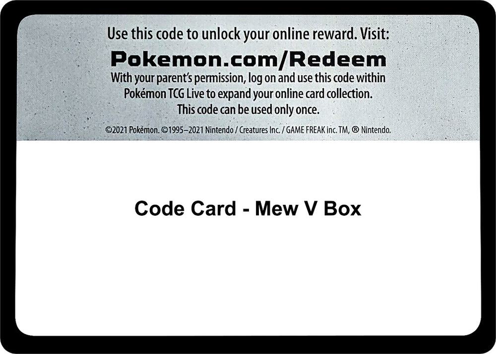 Code Card Mew V Box  (Miscellaneous Cards & Products)  | Good Games Adelaide SA