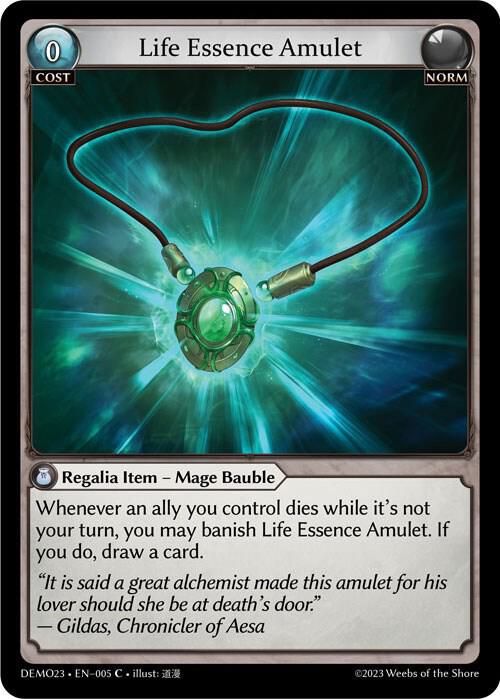 Life Essence Amulet 005 (2023 Demo Deck)  | Good Games Adelaide SA