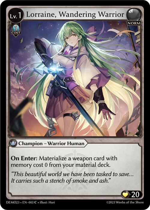 Lorraine Wandering Warrior 003 (2023 Demo Deck)  | Good Games Adelaide SA