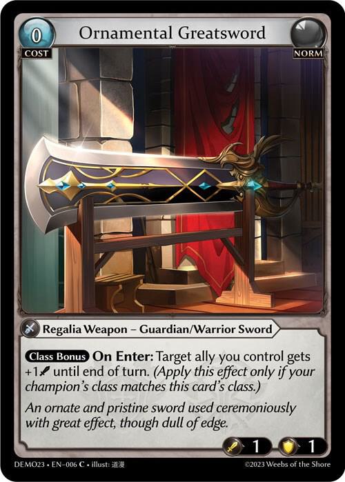 Ornamental Greatsword 006 (2023 Demo Deck)  | Good Games Adelaide SA