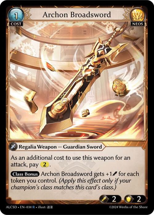 Archon Broadsword 034 (Alchemical Revolution Starter Decks)  | Good Games Adelaide SA