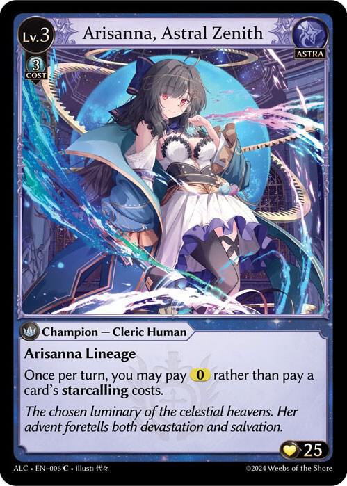 Arisanna Astral Zenith 006 (Alchemical Revolution Starter Decks)  | Good Games Adelaide SA