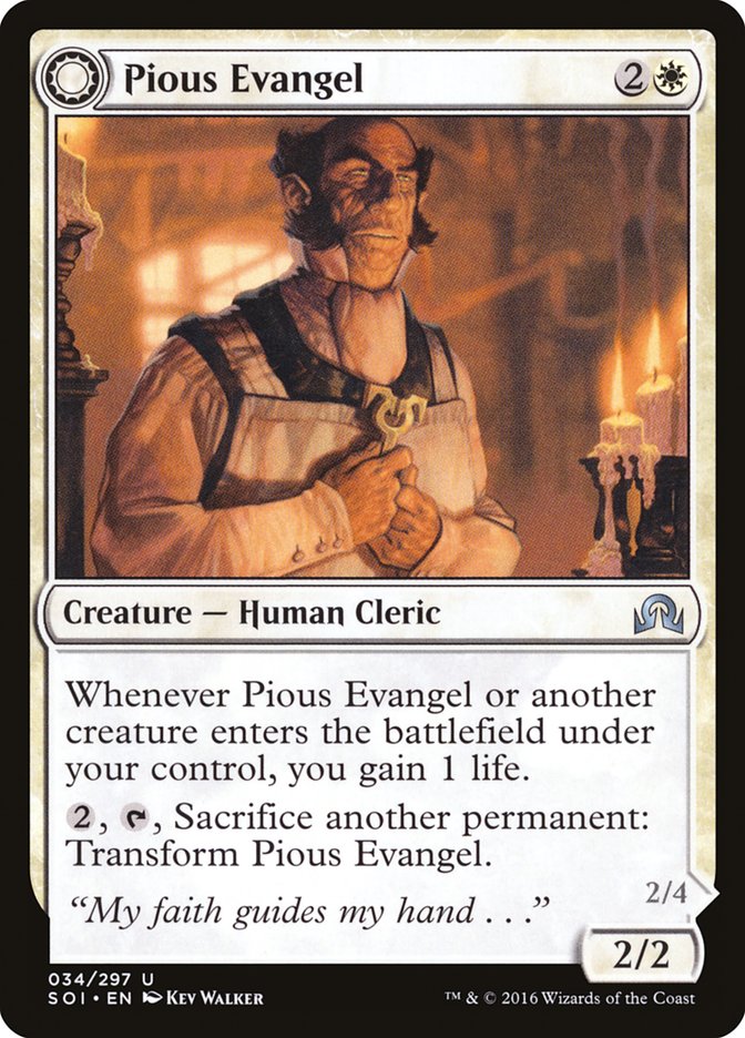 Pious Evangel // Wayward Disciple 34 (Shadows over Innistrad)  - Foil | Good Games Adelaide SA