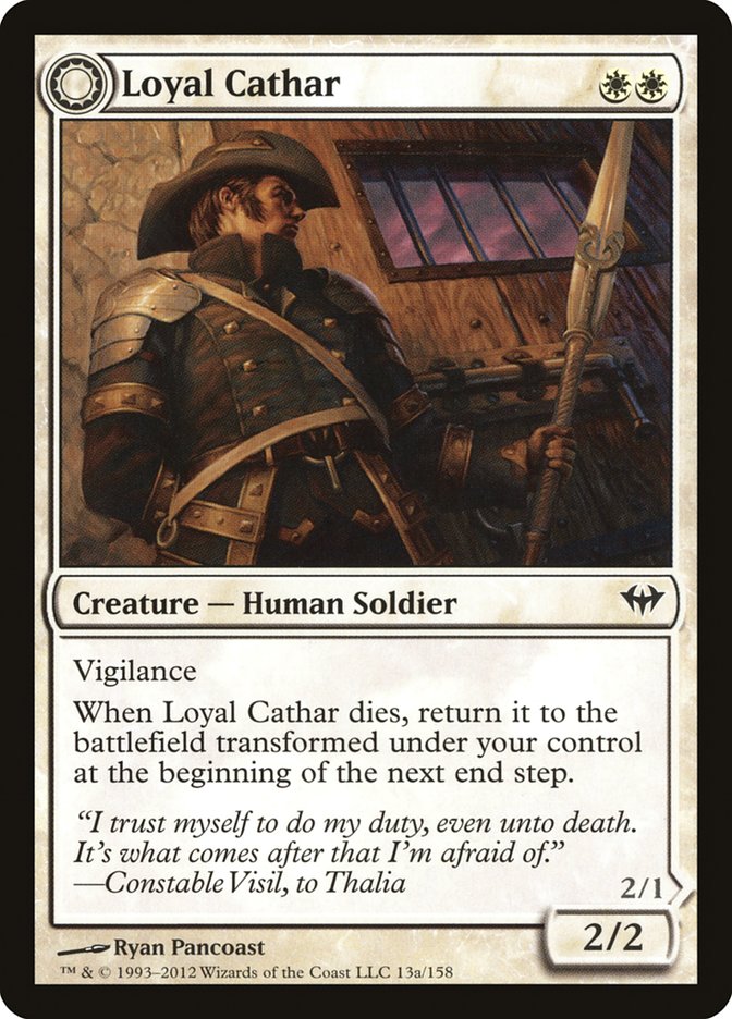 Loyal Cathar // Unhallowed Cathar 13 (Dark Ascension)  - Foil | Good Games Adelaide SA