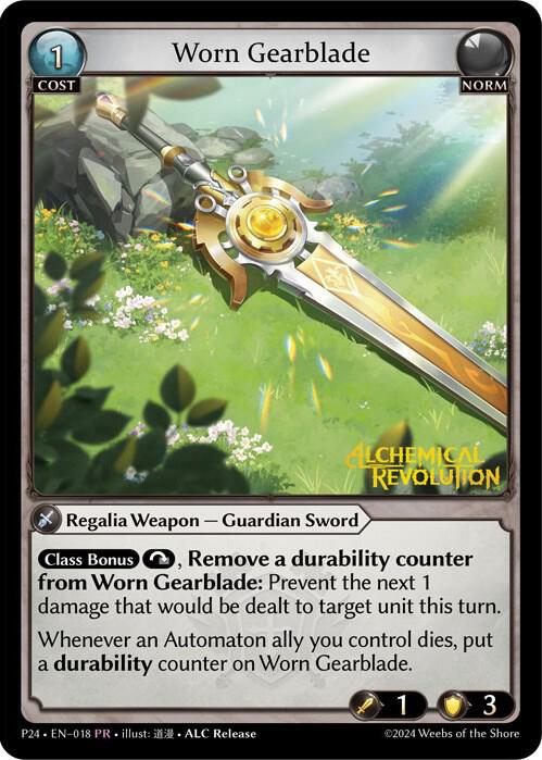 Worn Gearblade 018 (Promotional Cards)  - Foil | Good Games Adelaide SA