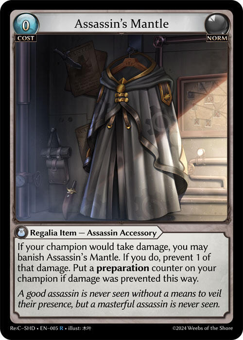 Assassins Mantle 005 (Tristan Re:Collection, Shadowdancer)  | Good Games Adelaide SA