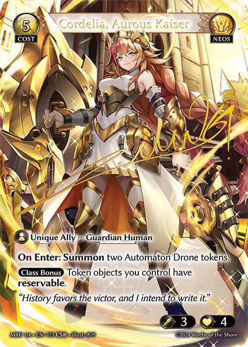 Cordelia Aurous Kaiser CSR 175 (Mercurial Heart)  - Foil | Good Games Adelaide SA