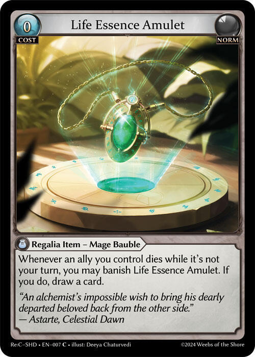 Life Essence Amulet 007 (Tristan Re:Collection, Shadowdancer)  | Good Games Adelaide SA