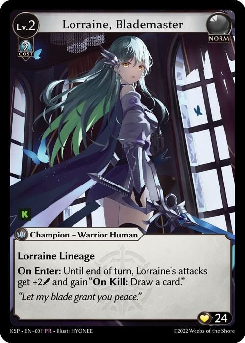 Lorraine Blademaster 001 (Kickstarter Promotional Cards)  - Foil | Good Games Adelaide SA