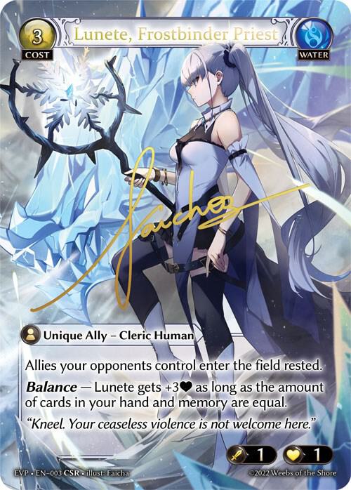 Lunete Frostbinder Priest 003 (Dawn of Ashes Event Pack)  - Foil | Good Games Adelaide SA