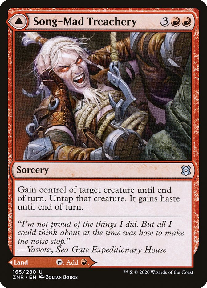 Song-Mad Treachery // Song-Mad Ruins 165 (Zendikar Rising)  - Foil | Good Games Adelaide SA
