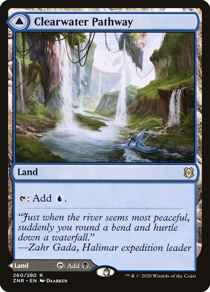 Clearwater Pathway // Murkwater Pathway 260 (Zendikar Rising)  - Foil | Good Games Adelaide SA