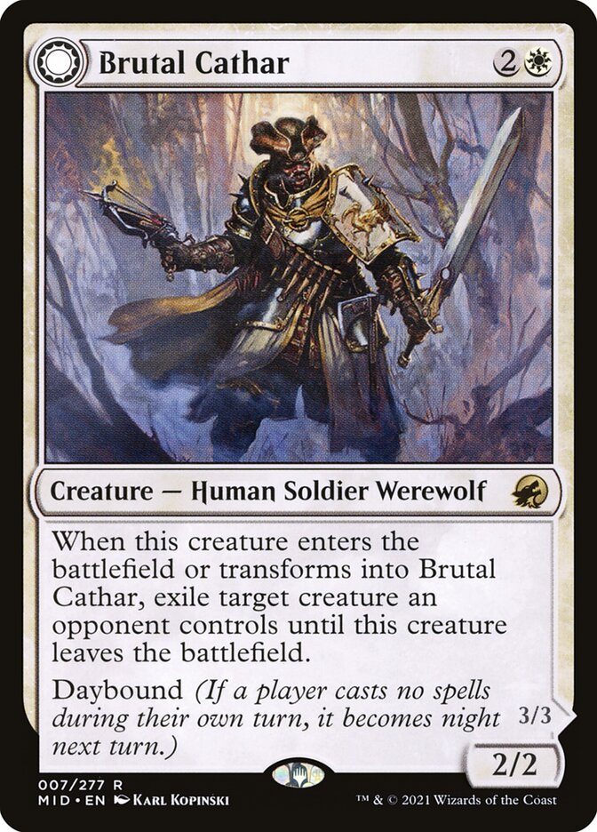 Brutal Cathar // Moonrage Brute 7 (Innistrad: Midnight Hunt)  - Foil | Good Games Adelaide SA