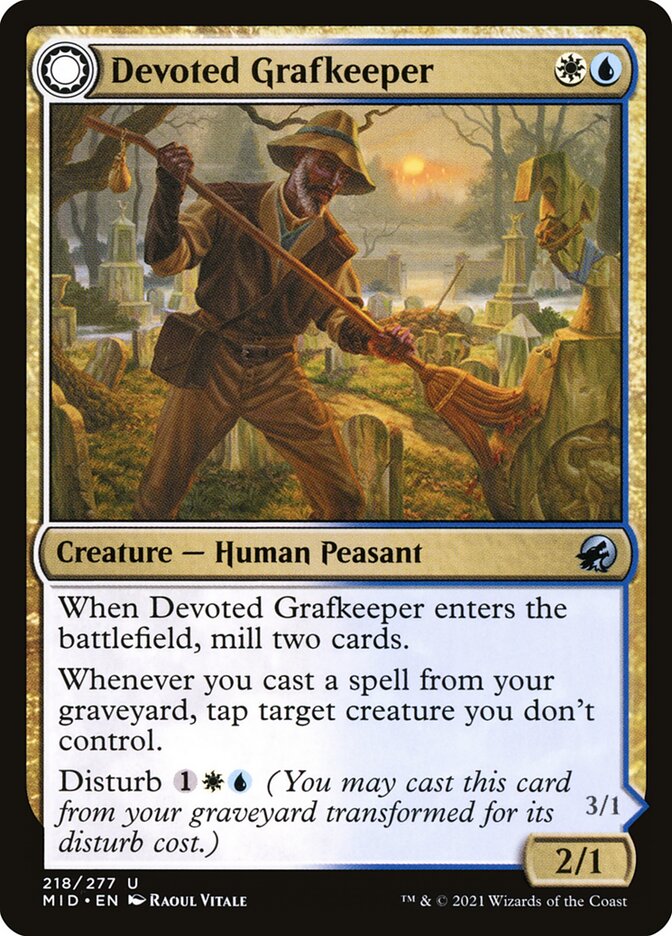 Devoted Grafkeeper // Departed Soulkeeper 218 (Innistrad: Midnight Hunt)  | Good Games Adelaide SA
