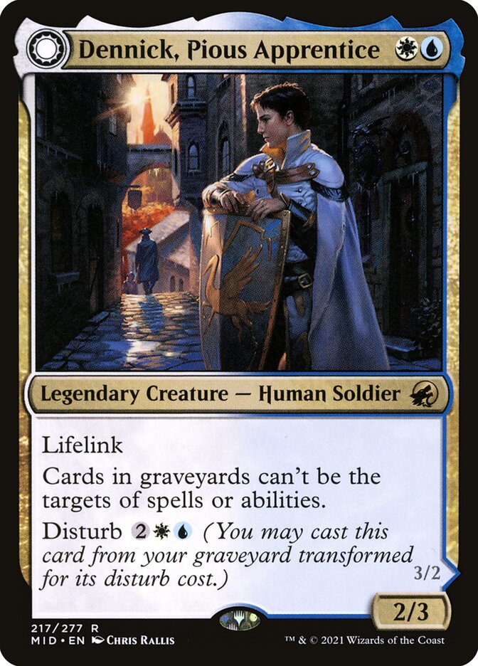 Dennick, Pious Apprentice // Dennick, Pious Apparition 217 (Innistrad: Midnight Hunt)  - Foil | Good Games Adelaide SA