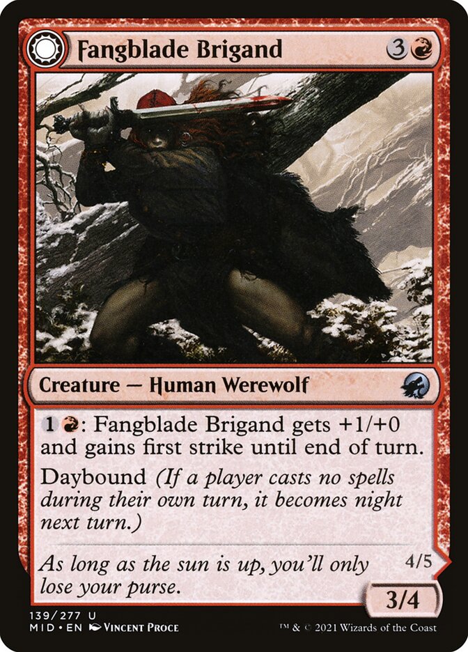 Fangblade Brigand // Fangblade Eviscerator 139 (Innistrad: Midnight Hunt)  - Foil | Good Games Adelaide SA