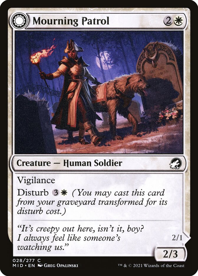 Mourning Patrol // Morning Apparition 28 (Innistrad: Midnight Hunt)  - Foil | Good Games Adelaide SA