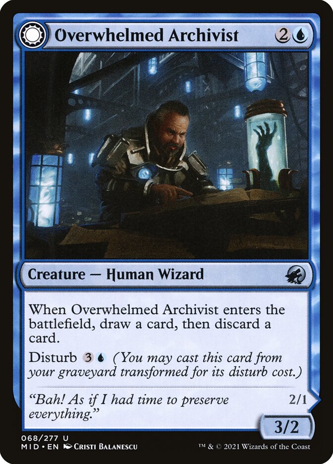 Overwhelmed Archivist // Archive Haunt 68 (Innistrad: Midnight Hunt)  | Good Games Adelaide SA