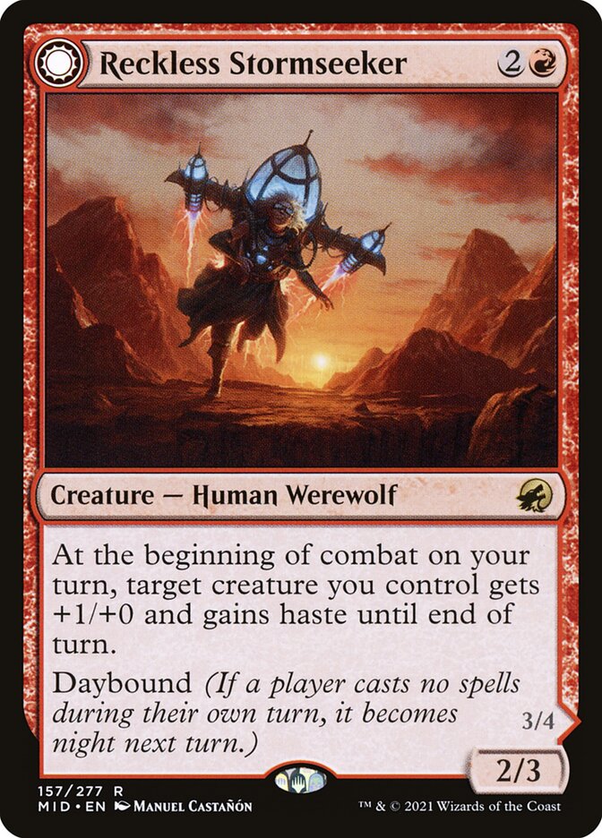 Reckless Stormseeker 157 (Innistrad: Midnight Hunt)  - Foil | Good Games Adelaide SA
